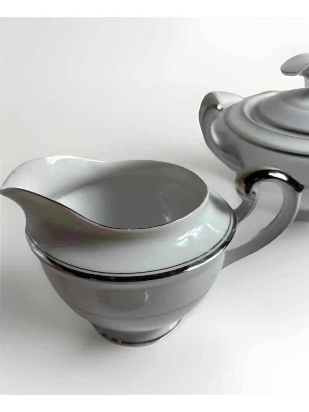 New Rose Hand Painted Teapot, Sugar Bowl And Creamer